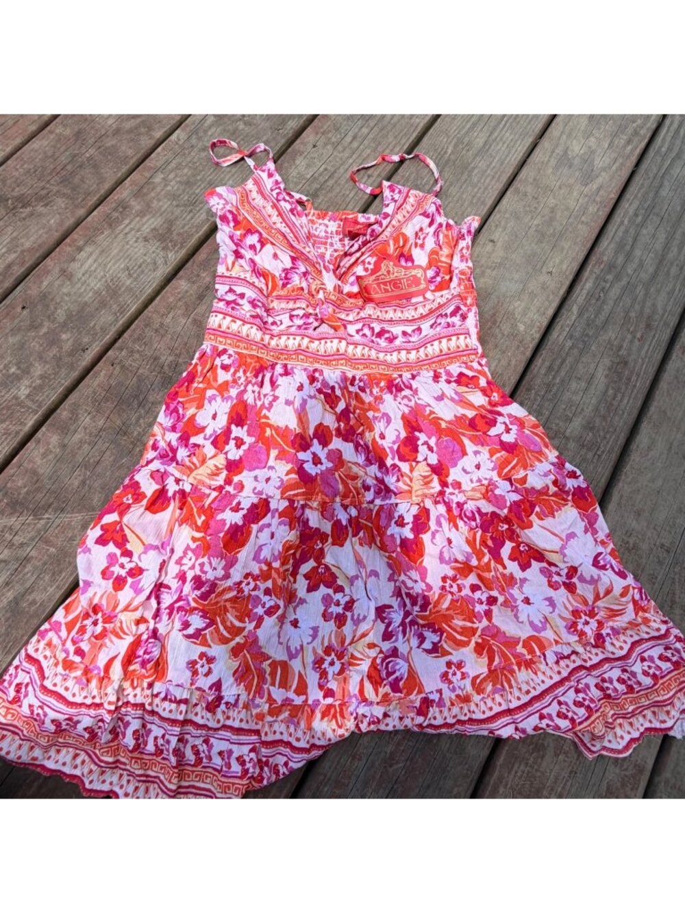 Angie Floral Sundress With Adjustable Straps Size L